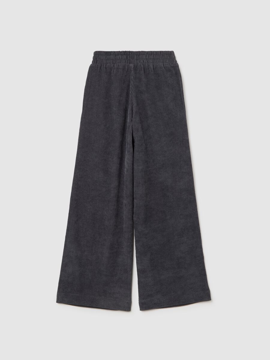 Girls' grey corduroy trousers with relaxed fit_4