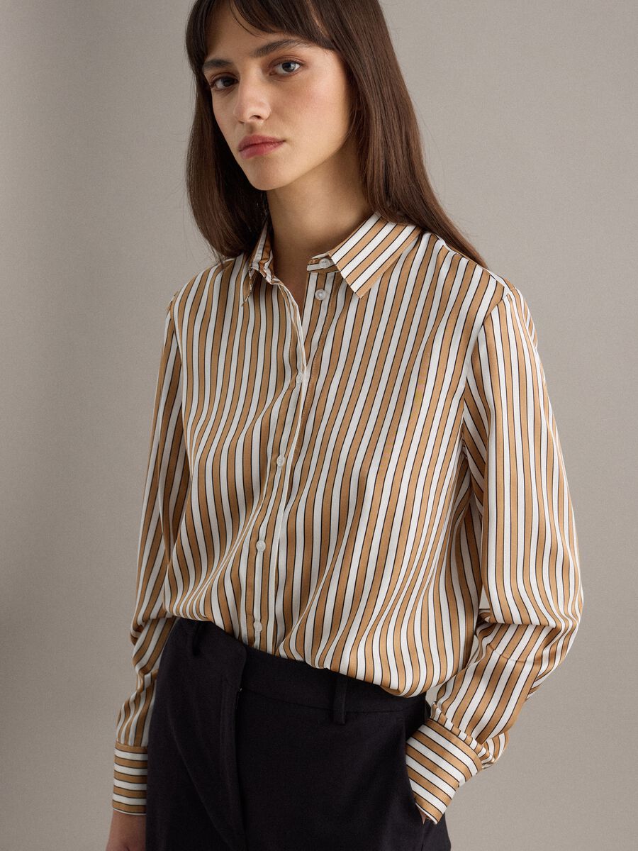 Camicia a maniche lunghe a righe multicolor regular fit_2
