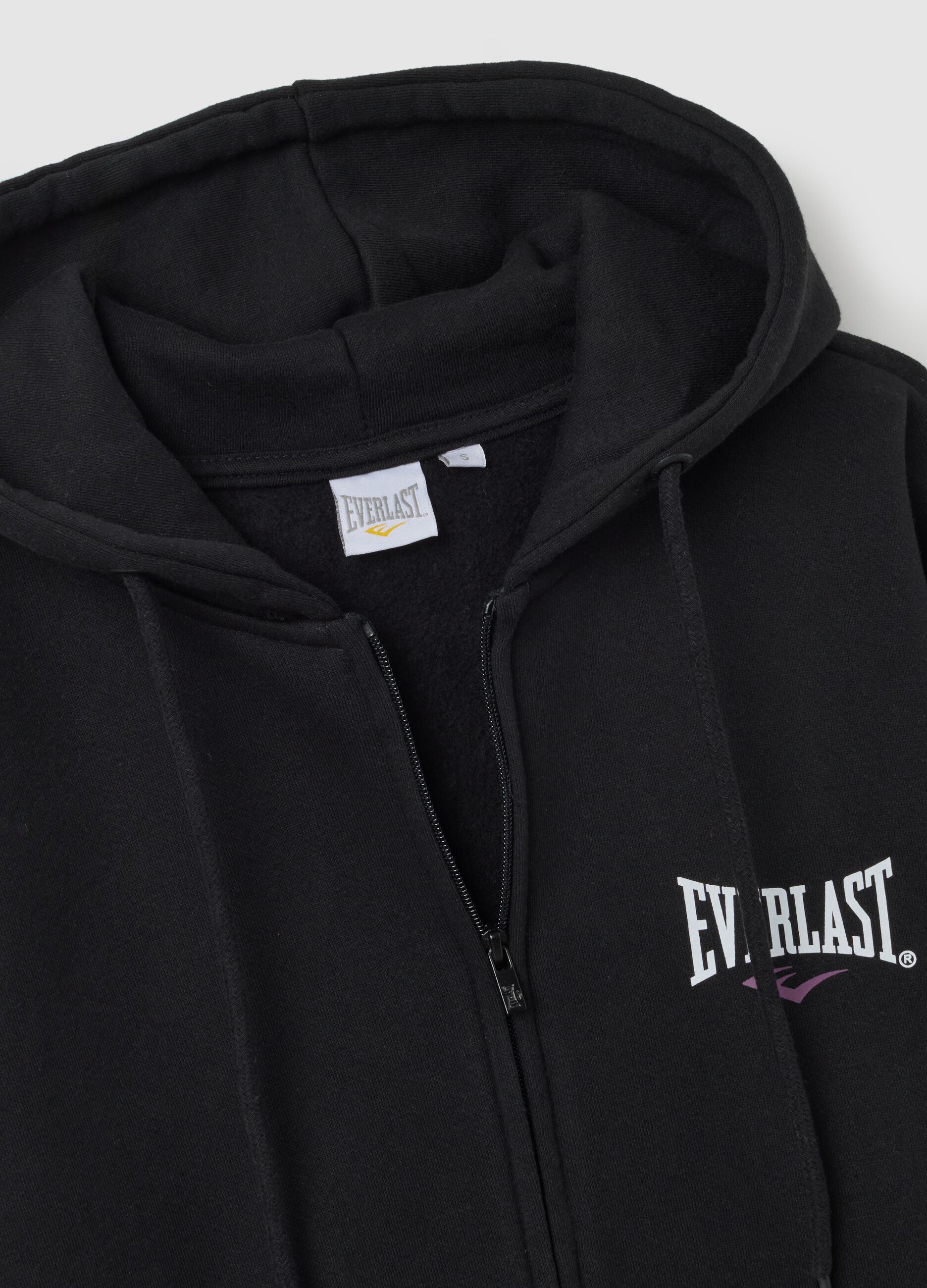 Black regular fit cotton blend sweatshirt