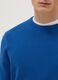 Blue Crew Neck Sweater in Pure Cotton Regular Fit_3