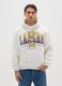 White cotton-blend hoodie with Lakers logo_1