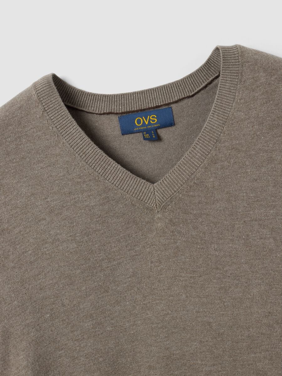 Grey viscose-blend V-neck jumper, regular fit_5