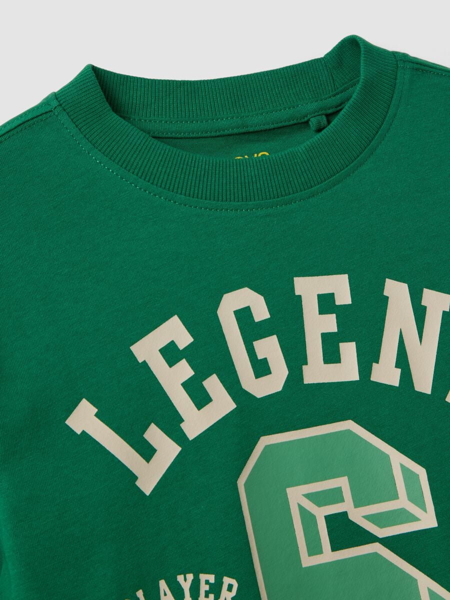 T-shirt verde in puro cotone organico con girocollo_3