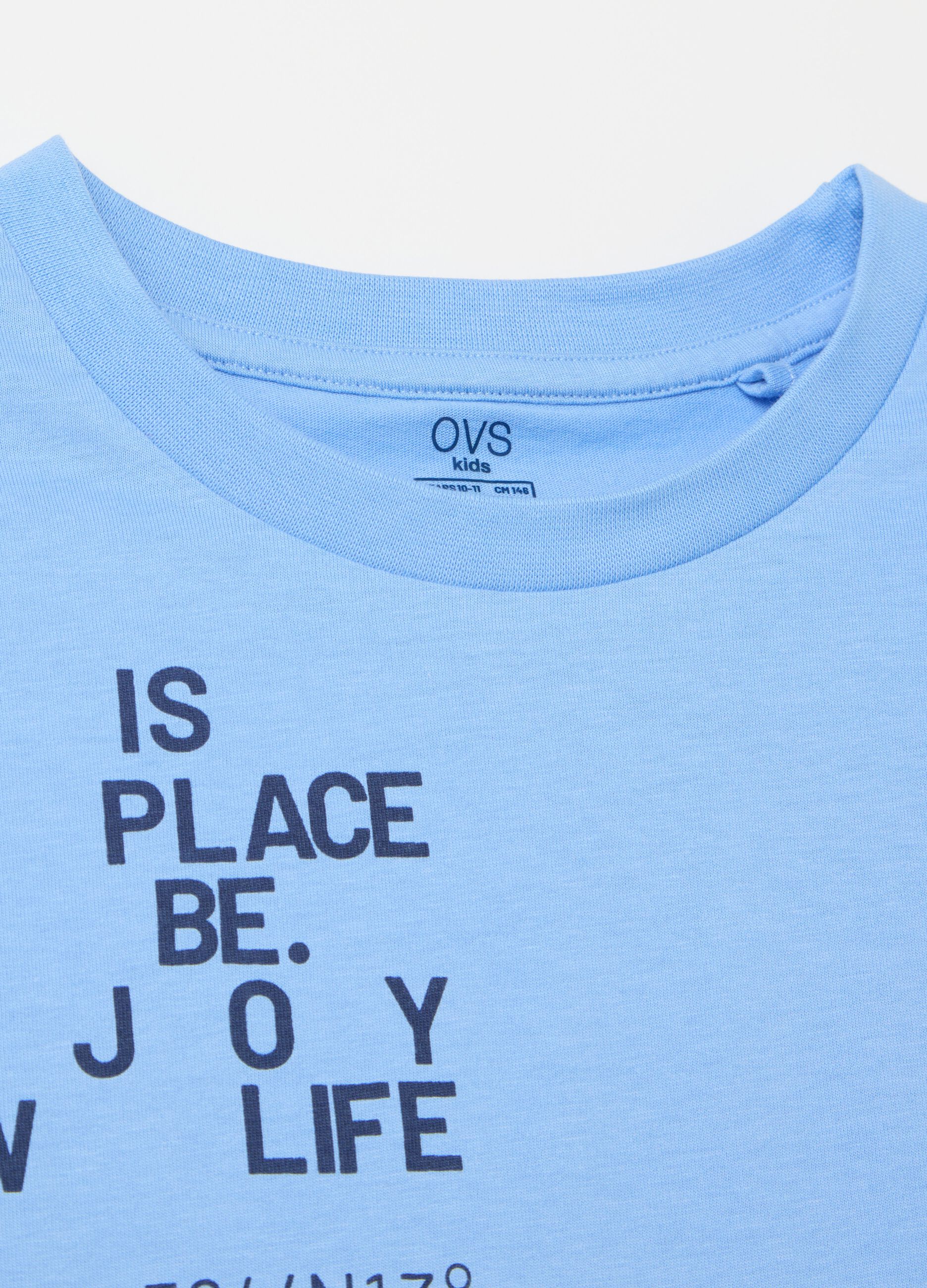 Light blue jersey pyjamas with lettering print