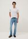 White pure cotton V-neck regular fit T-shirt_1