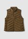 Brown padded gilet regular fit with zip_4
