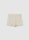 Baby girls&rsquo; beige regular-fit shorts in cotton with fringe_1