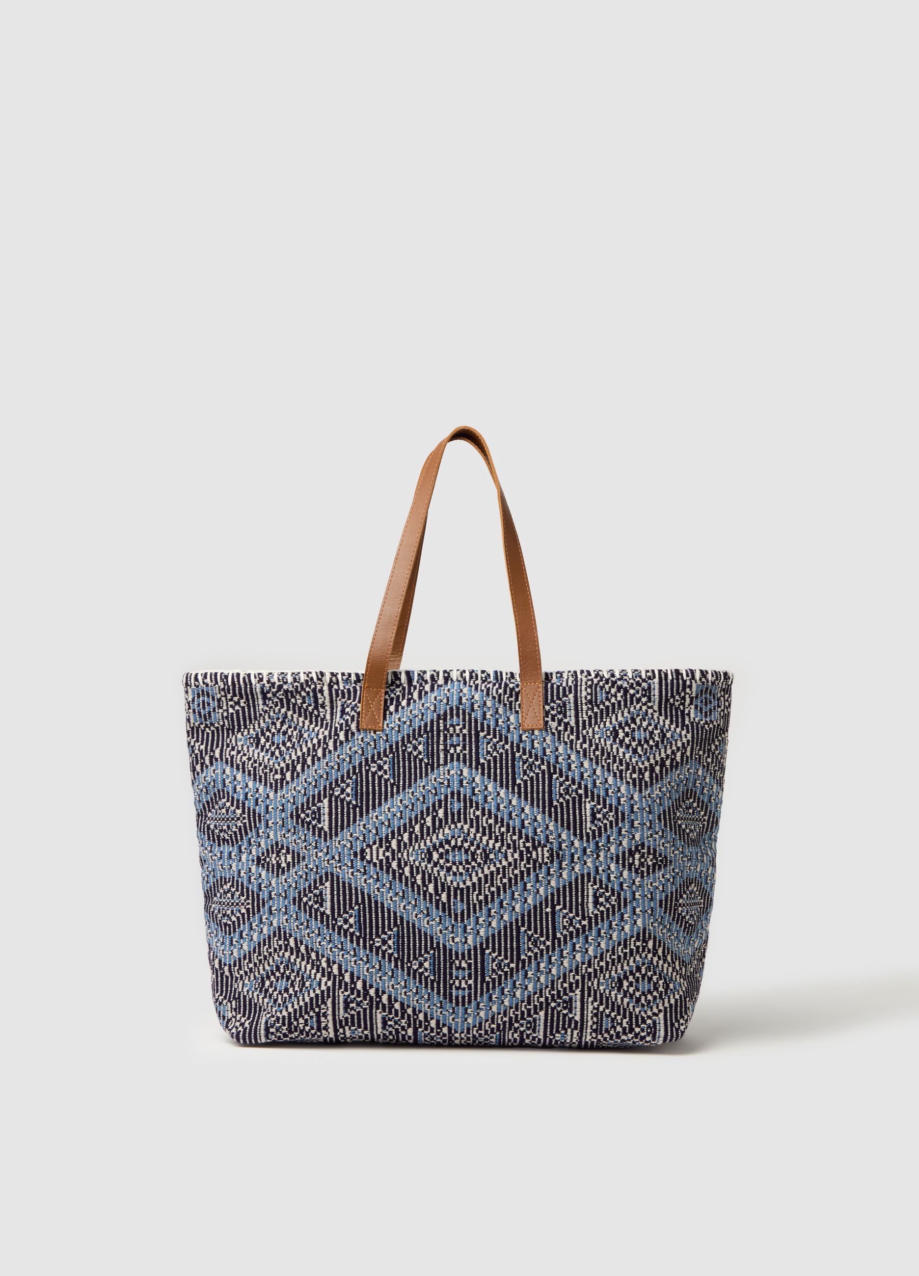 Borsa shopper con motivo kimono