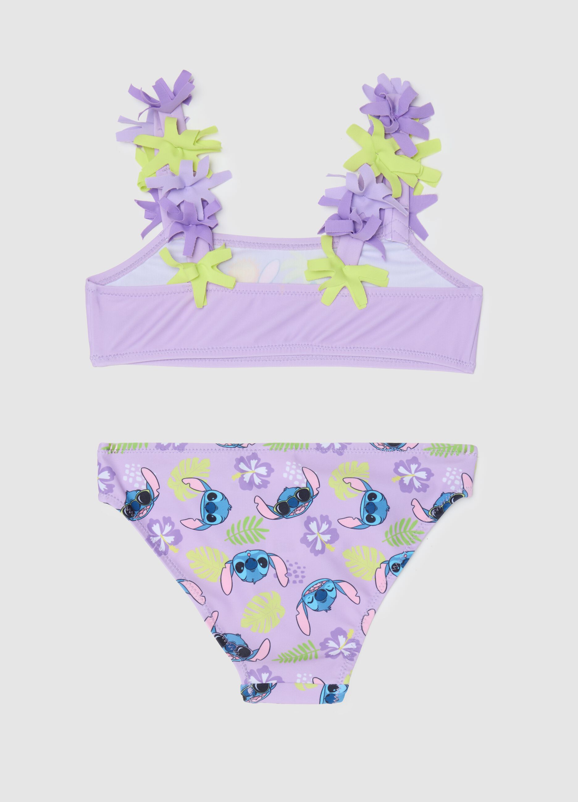 Bikini viola con stampa Stitch
