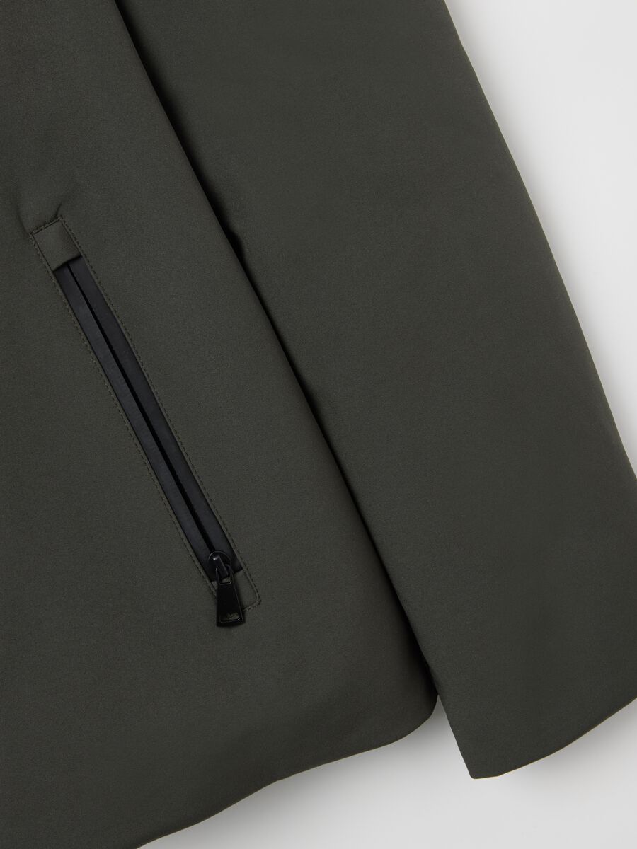Regular fit green stretch fabric jacket_5