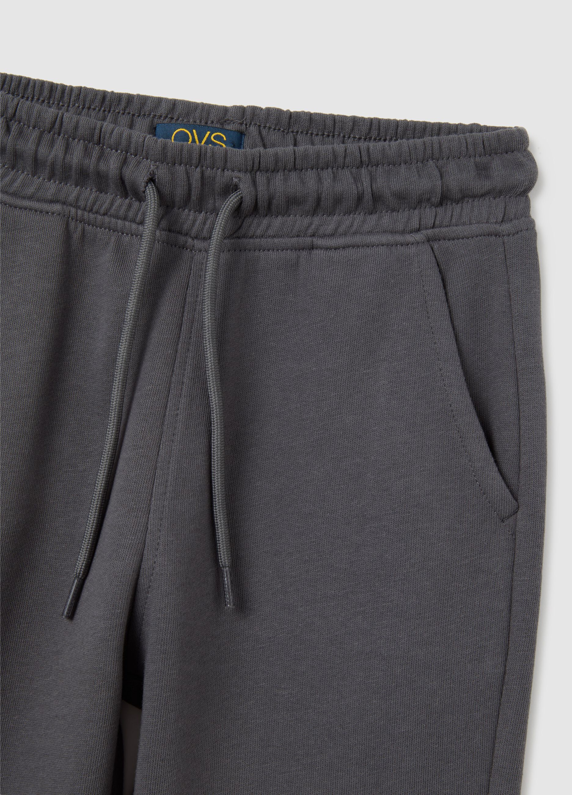 Children's grey jogger trousers in pure cotton