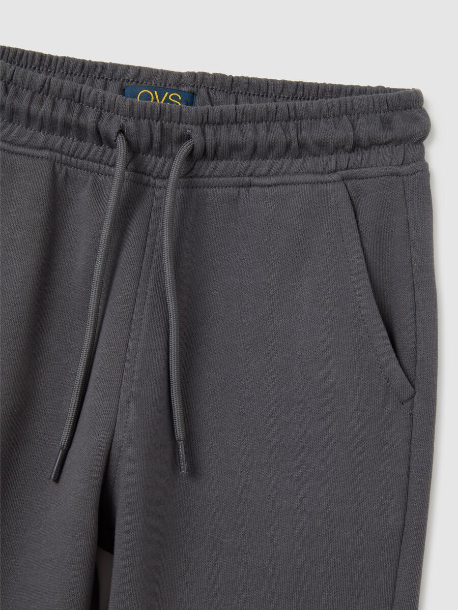 Children's grey jogger trousers in pure cotton_2