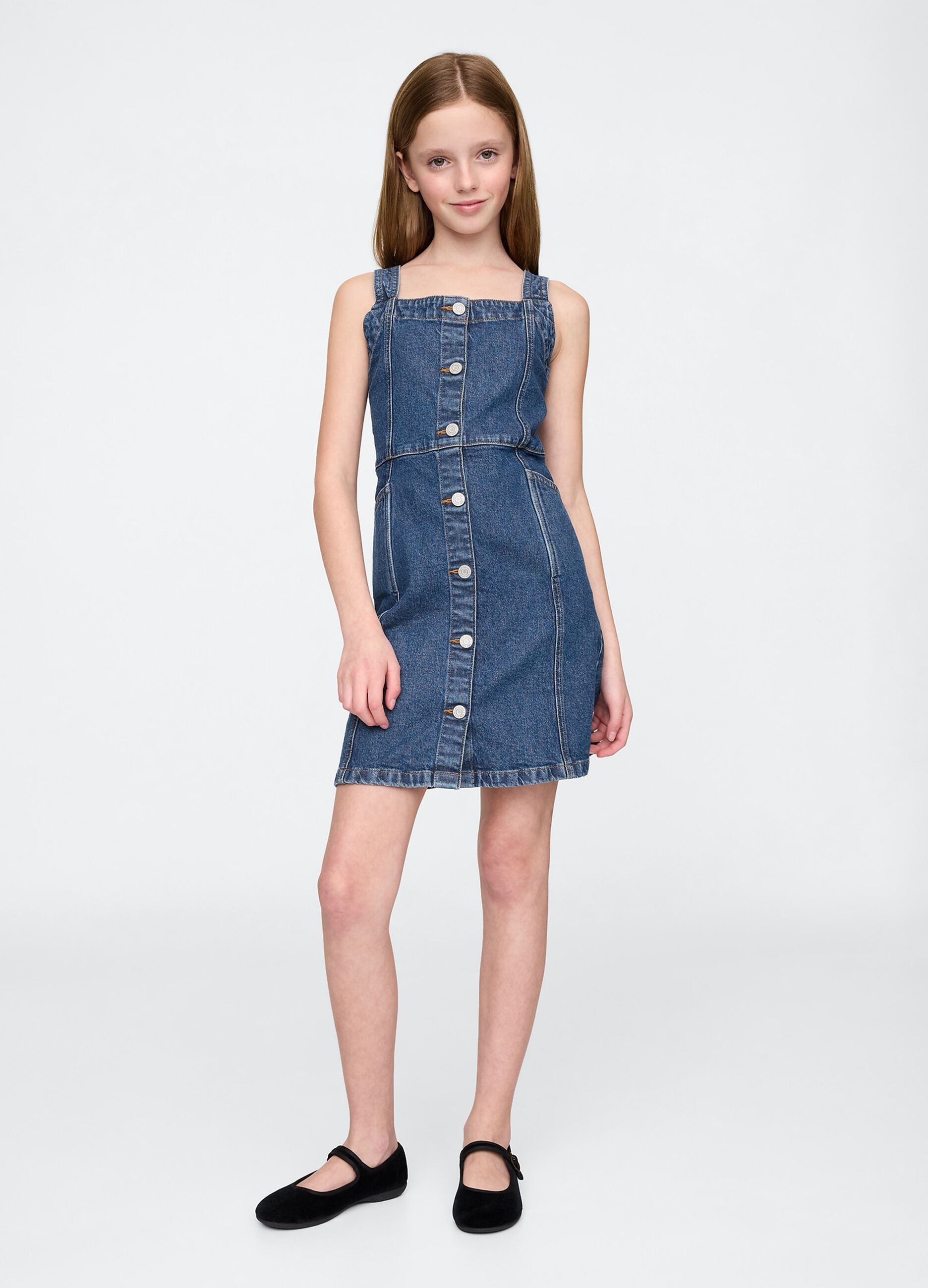 Denim Dress with Buttons