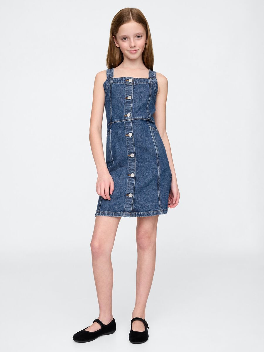 Denim Dress with Buttons_0