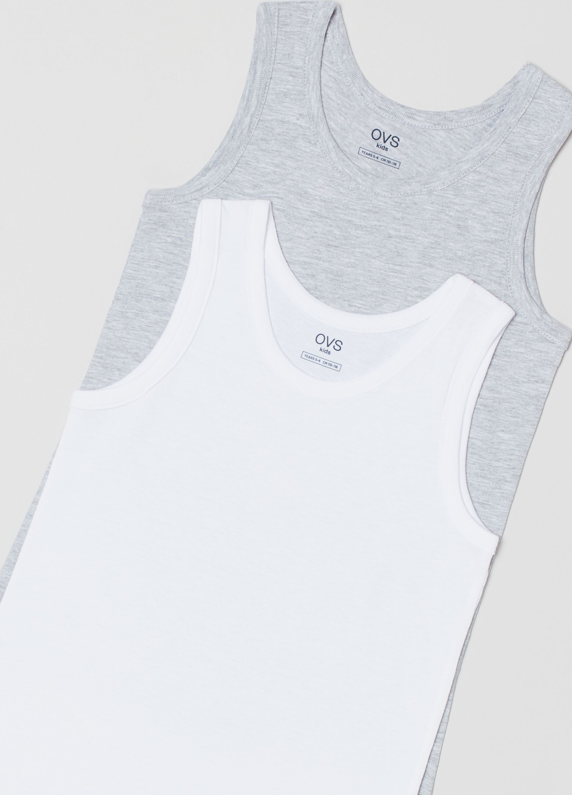 Two-pack racer back vests with round neck
