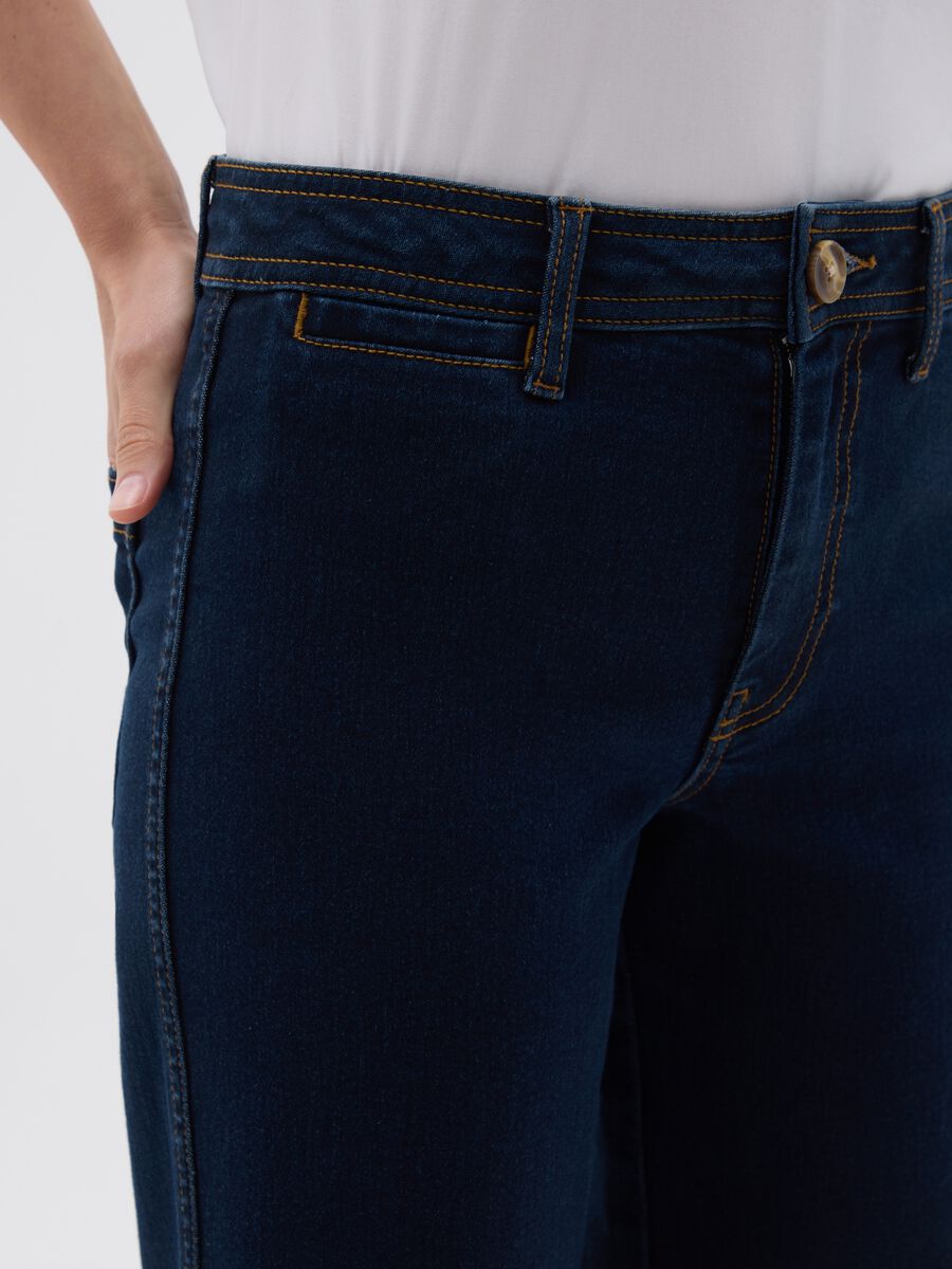 Women's blue denim trousers regular fit_3