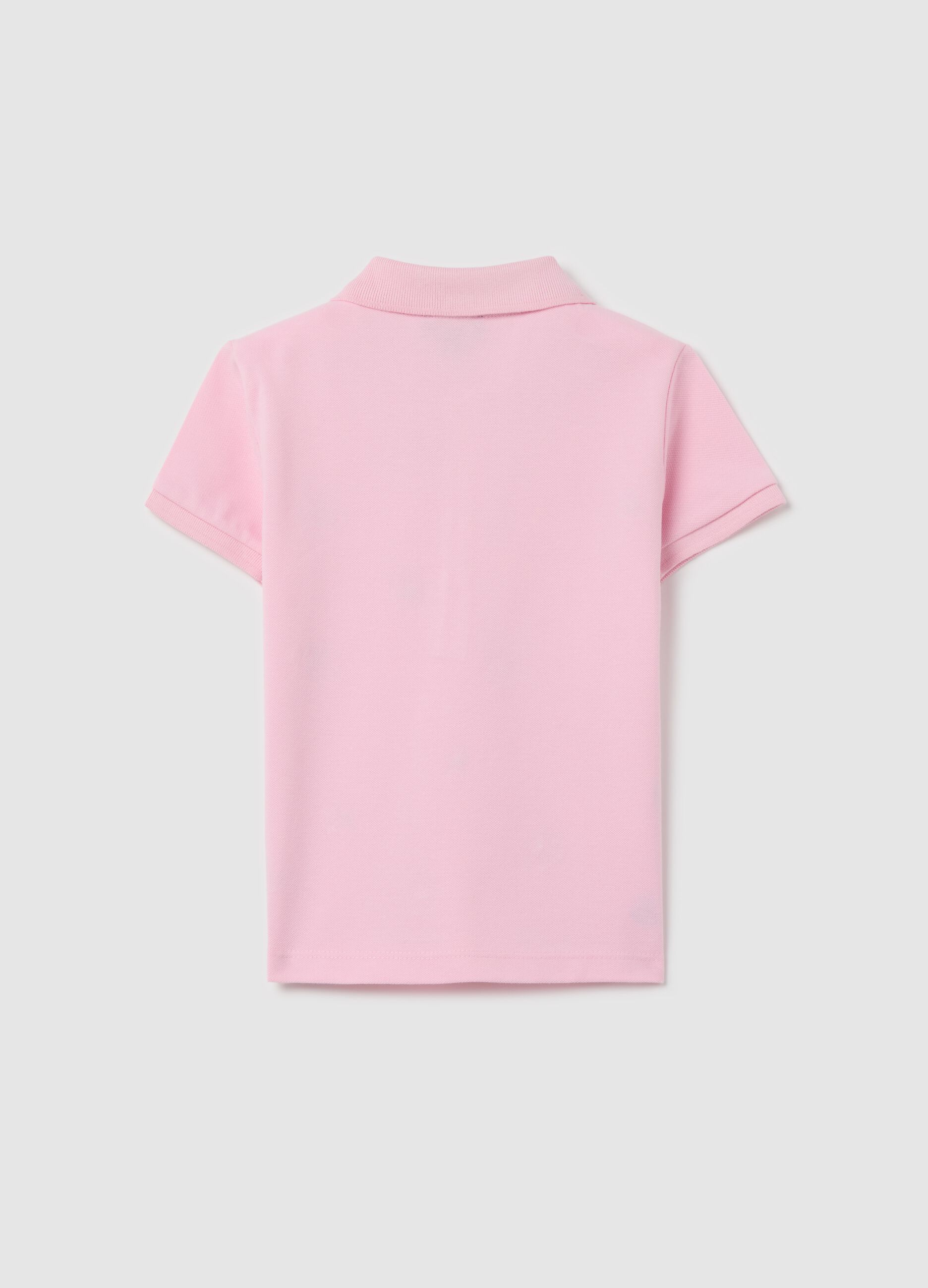 Cotton polo shirt with embroidered flowers