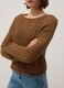 Brown pure cotton jumper with regular fit and perforated design_3