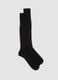 Black long socks in pure cotton_0