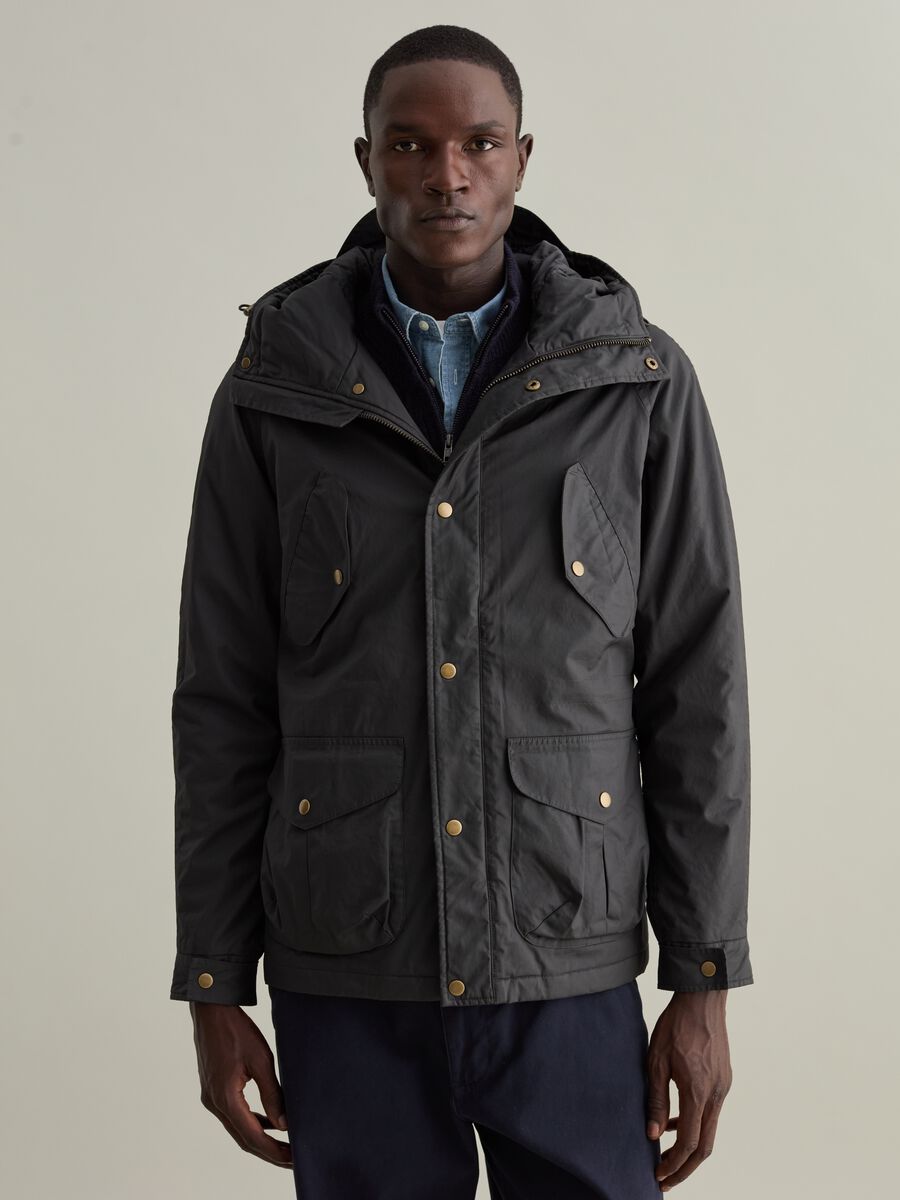 Short jacket with hood_0