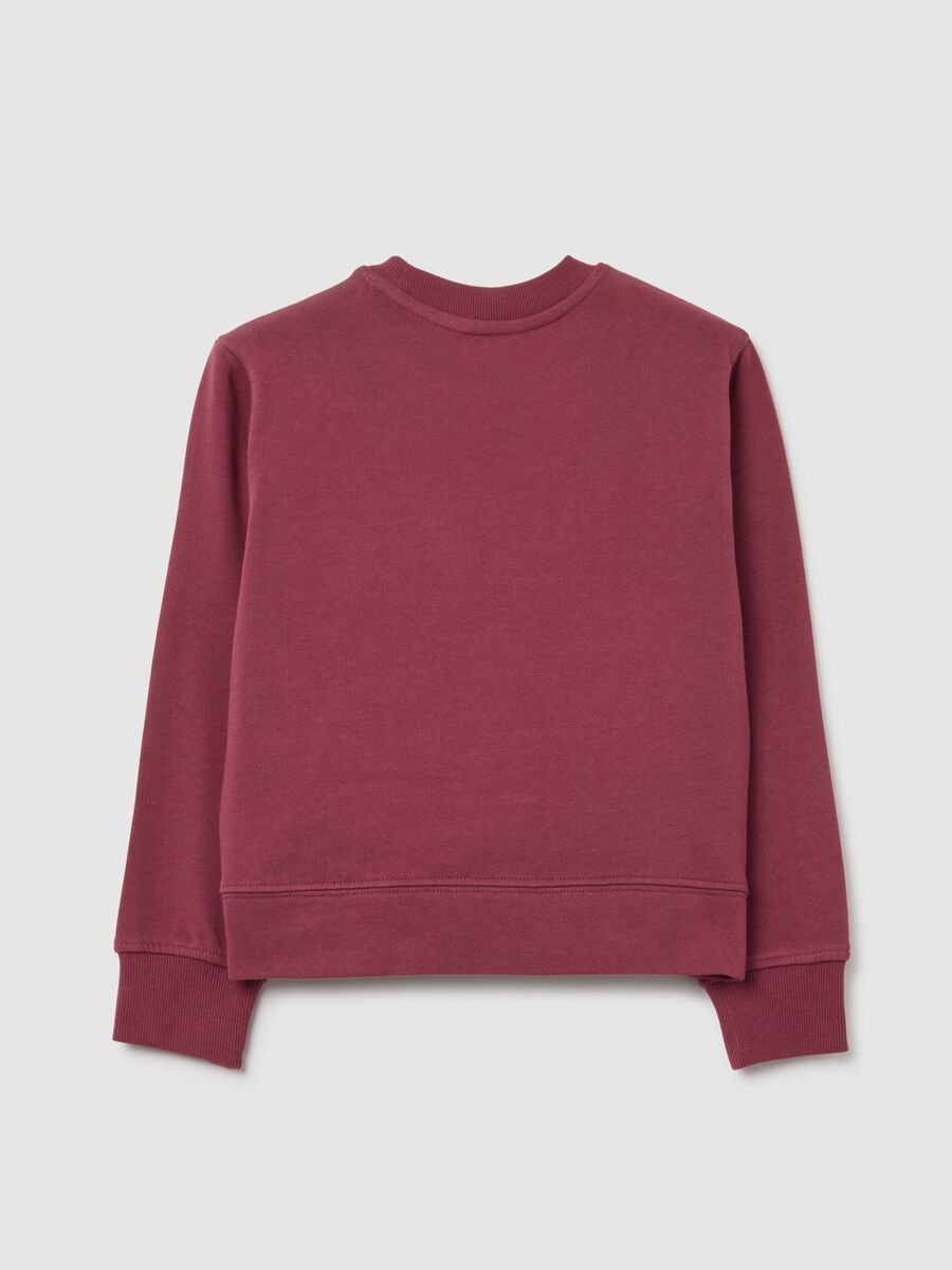Felpa da bambina in puro cotone rossa regular fit_1