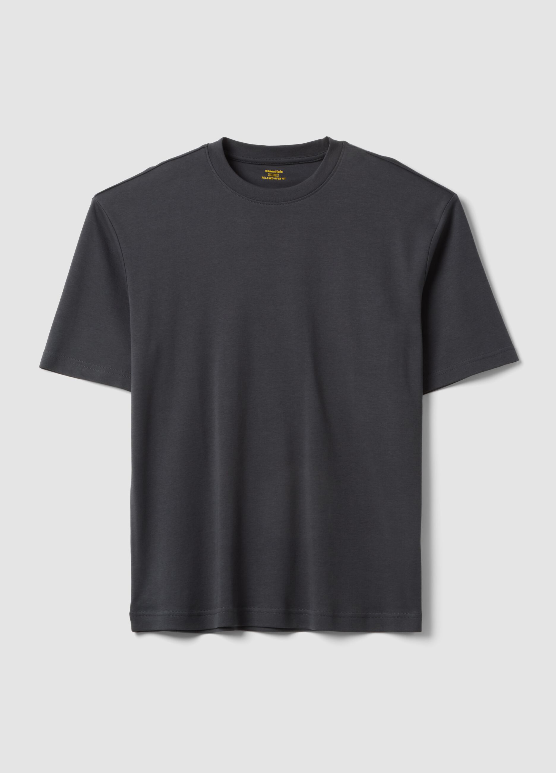 Grey pure cotton short-sleeve T-shirt in a relaxed fit