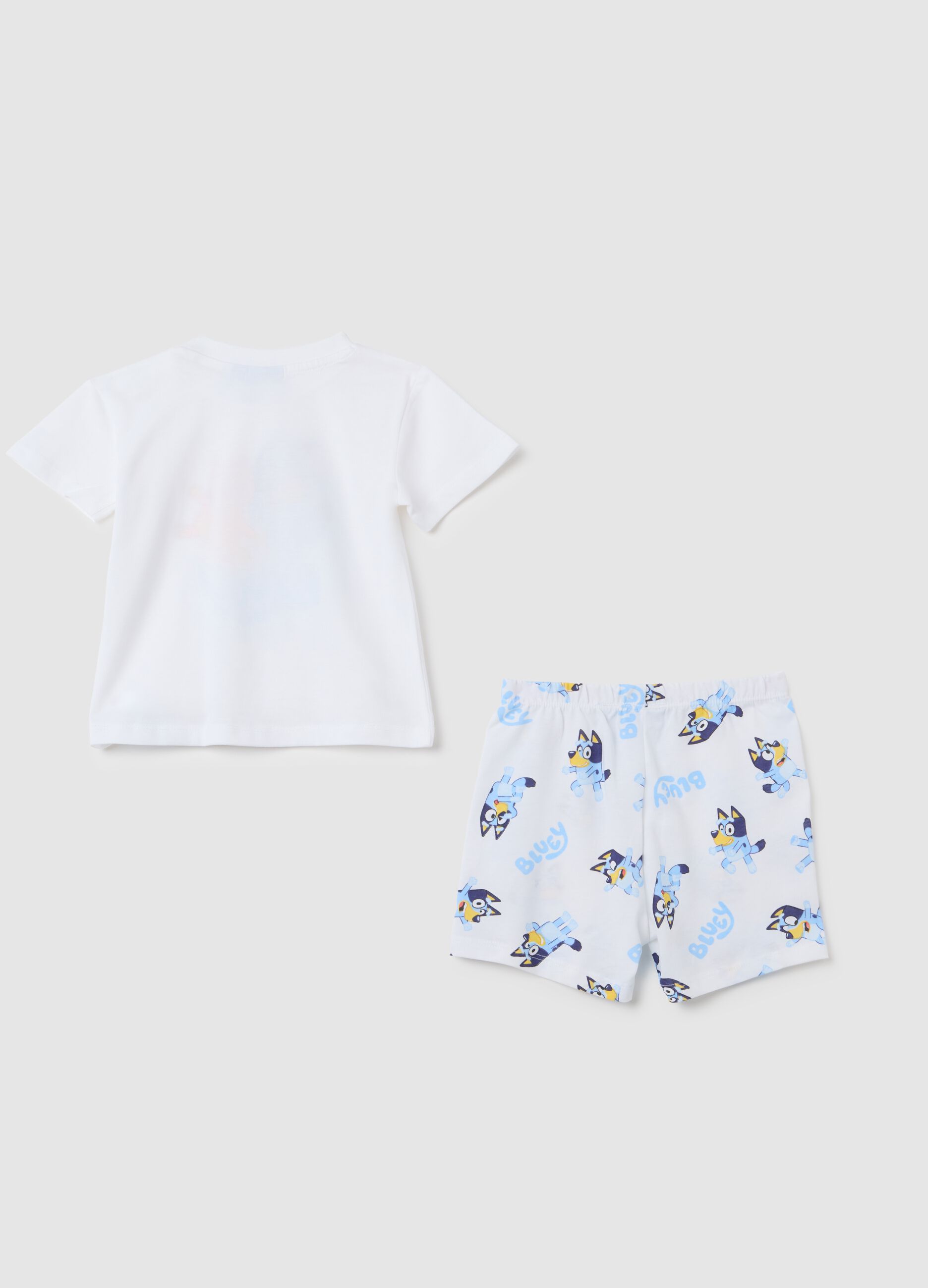 Children's summer pyjamas in pure white cotton regular fit
