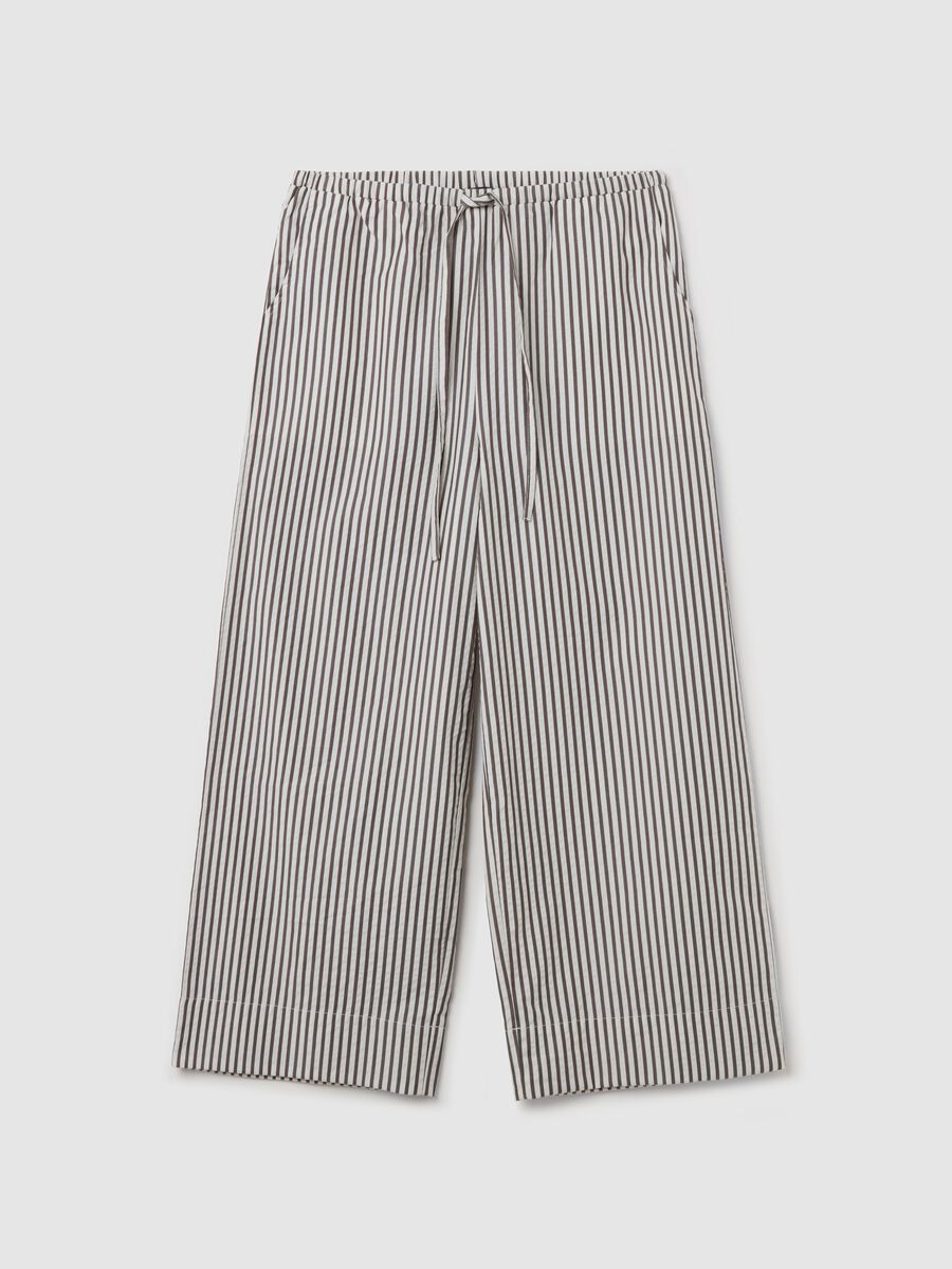 White and brown wide-leg trousers with stripes_4