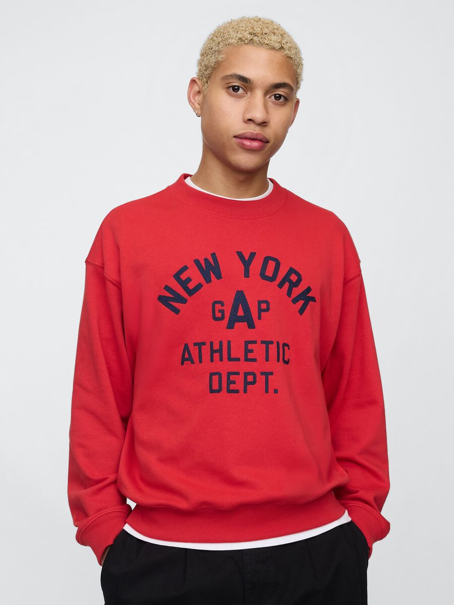 Felpa rossa con stampa Gap e New York_0