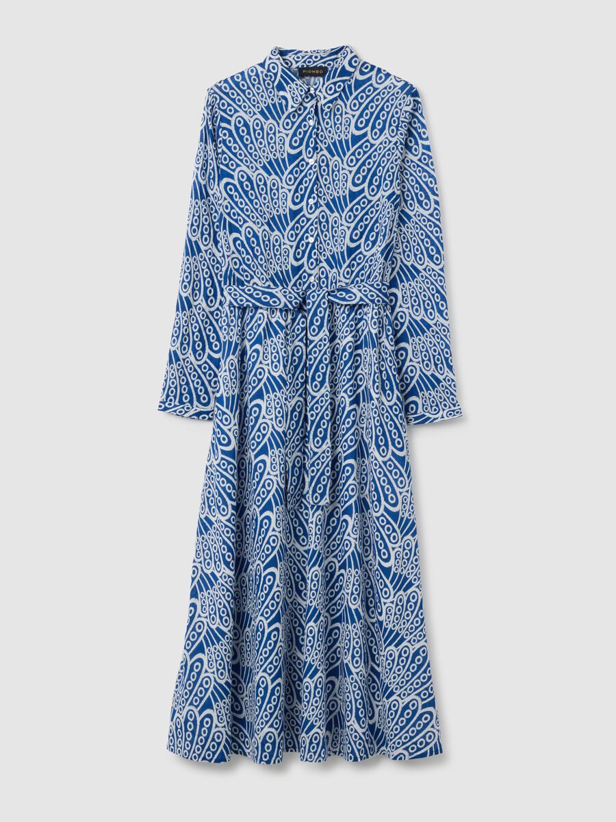 Women's long dress in pure cotton multicolour regular fit_0