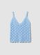 Gilet azzurro in crochet di puro cotone regular fit_0