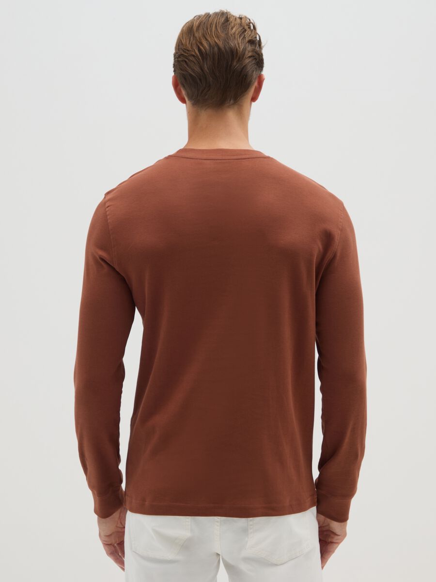 T-shirt in puro cotone marrone regular fit_2