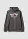 Grey cotton-blend hoodie with Chicago Bulls print_0
