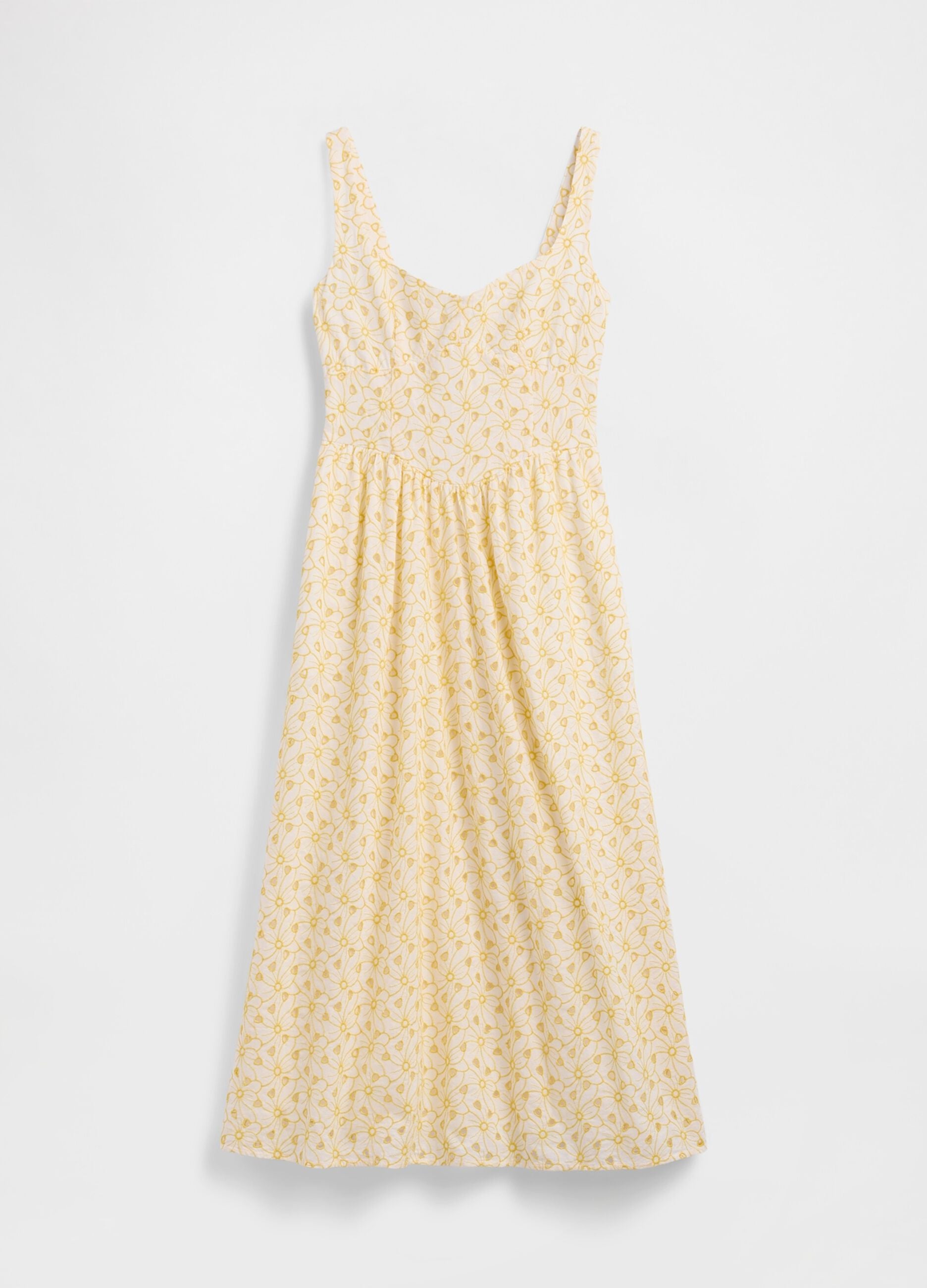 Pure cotton midi dress with floral print