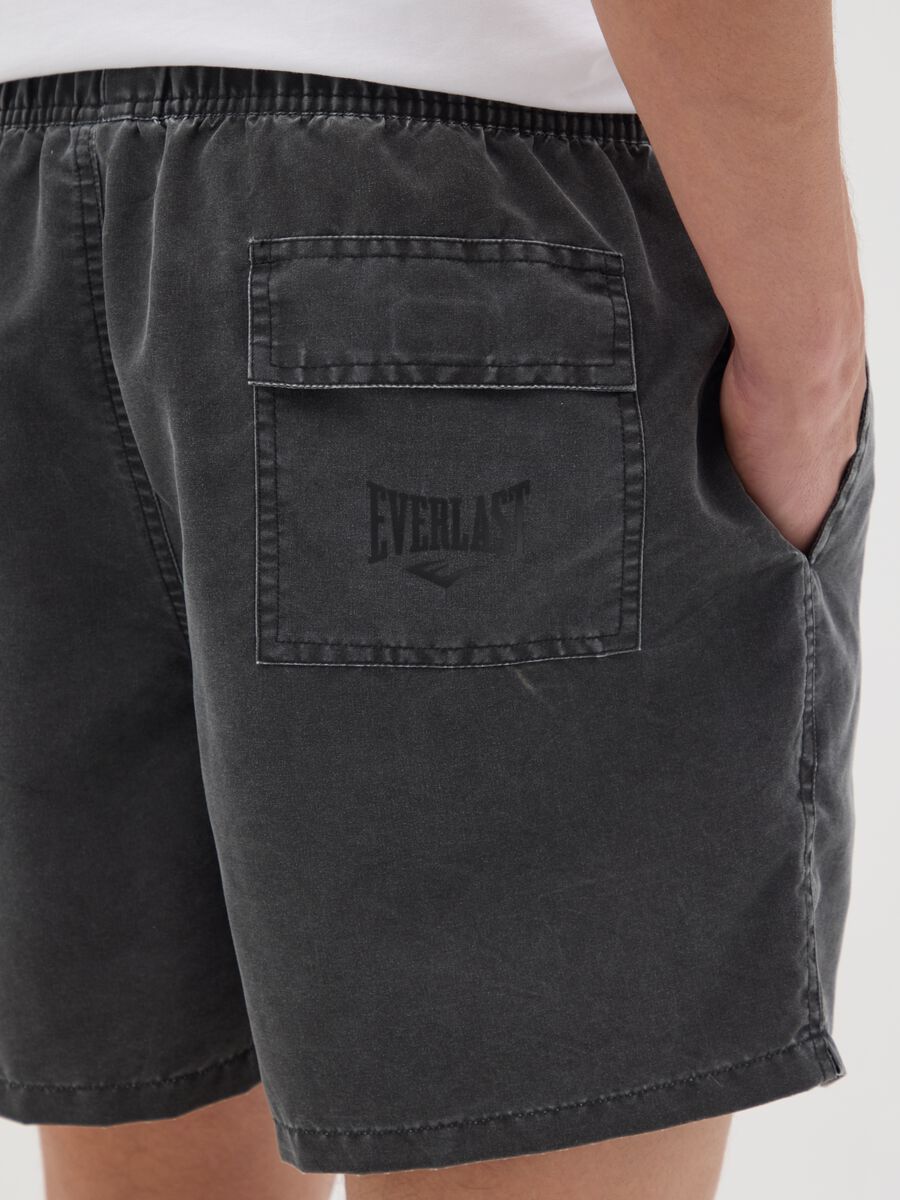 Grey swimming trunks with logo print_2