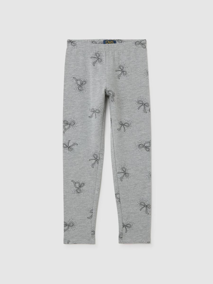 Girls' Grey Stretch Cotton Leggings_0