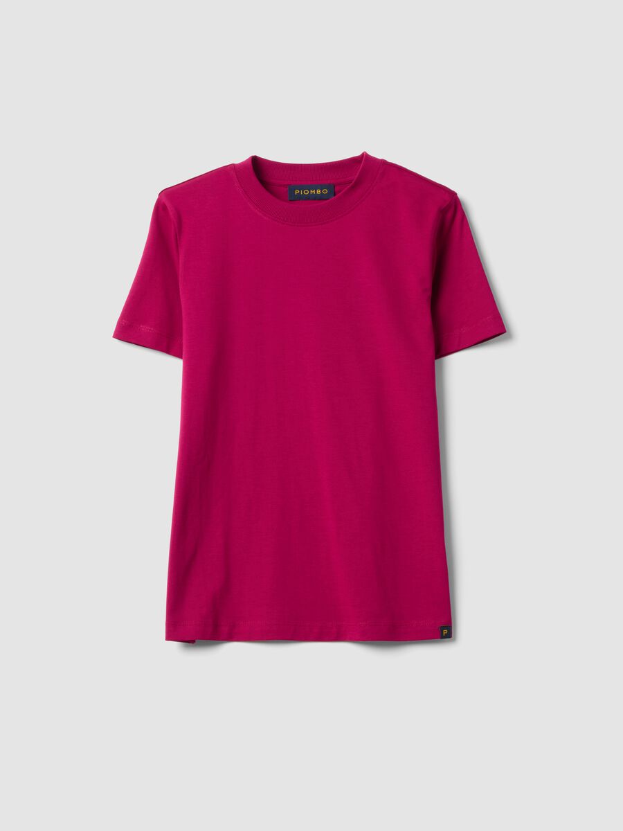 Pink regular-fit crew-neck T-shirt in pure Supima cotton_4