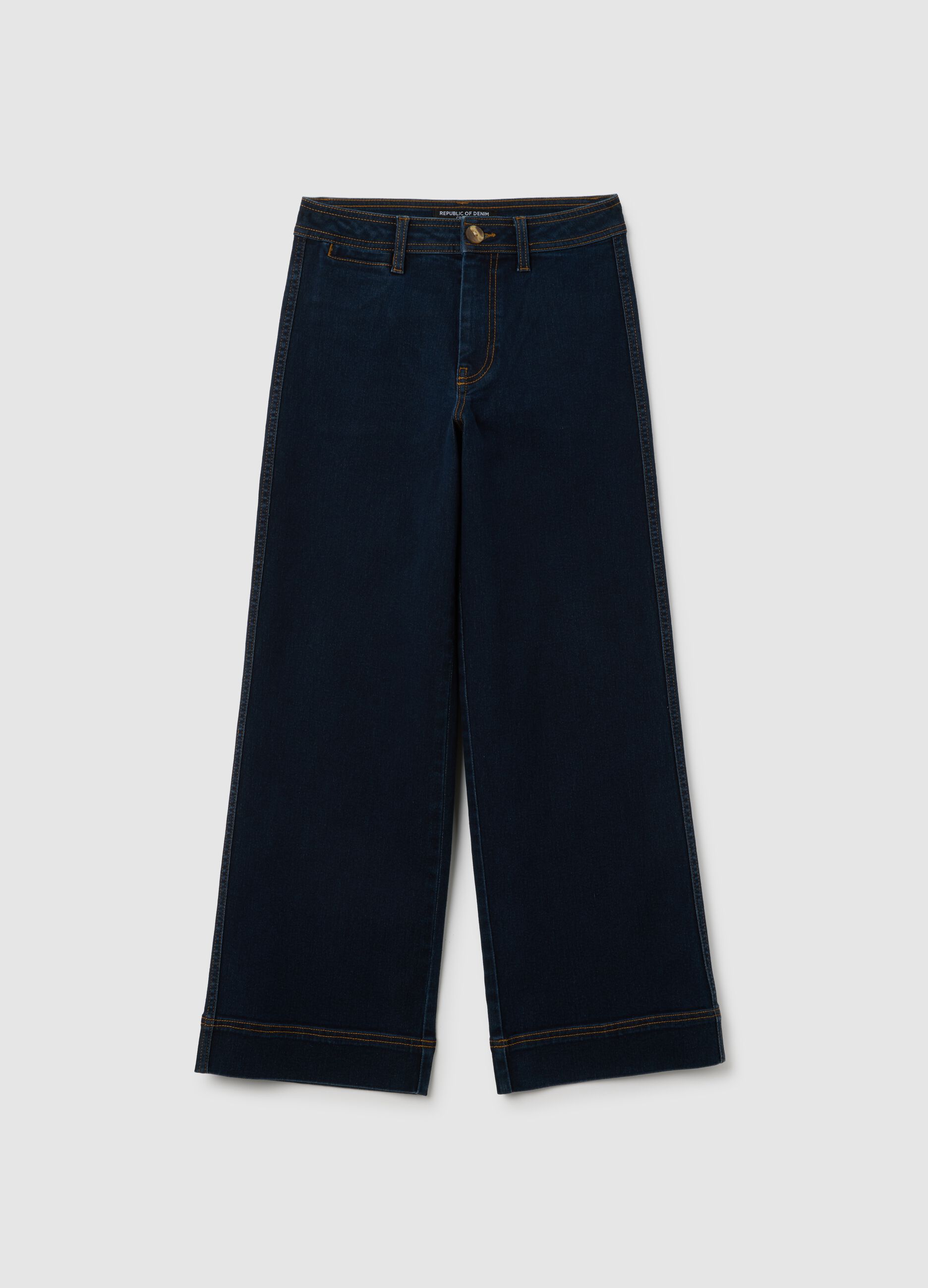 Women's blue denim trousers regular fit
