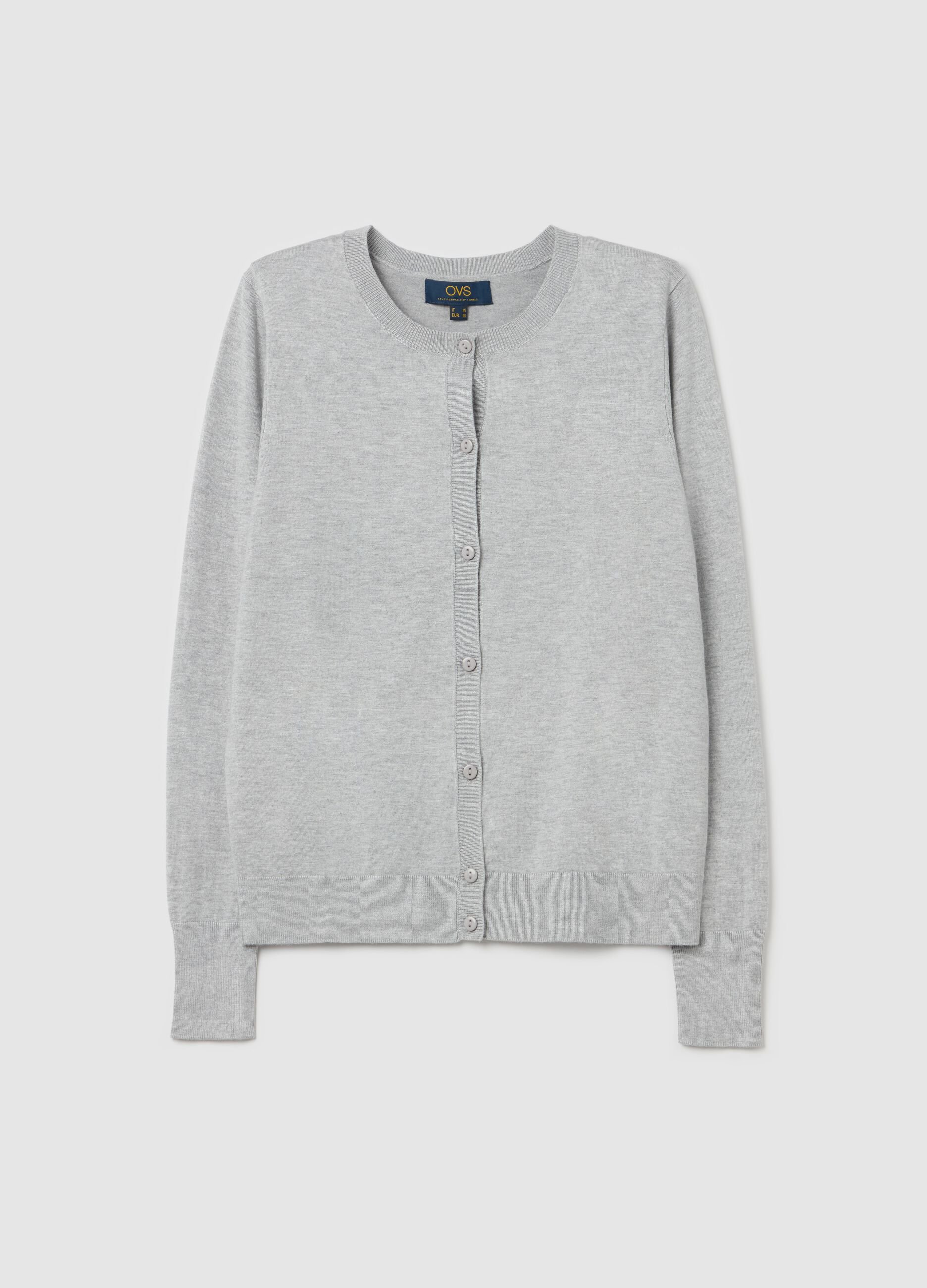 Cardigan with round neckline