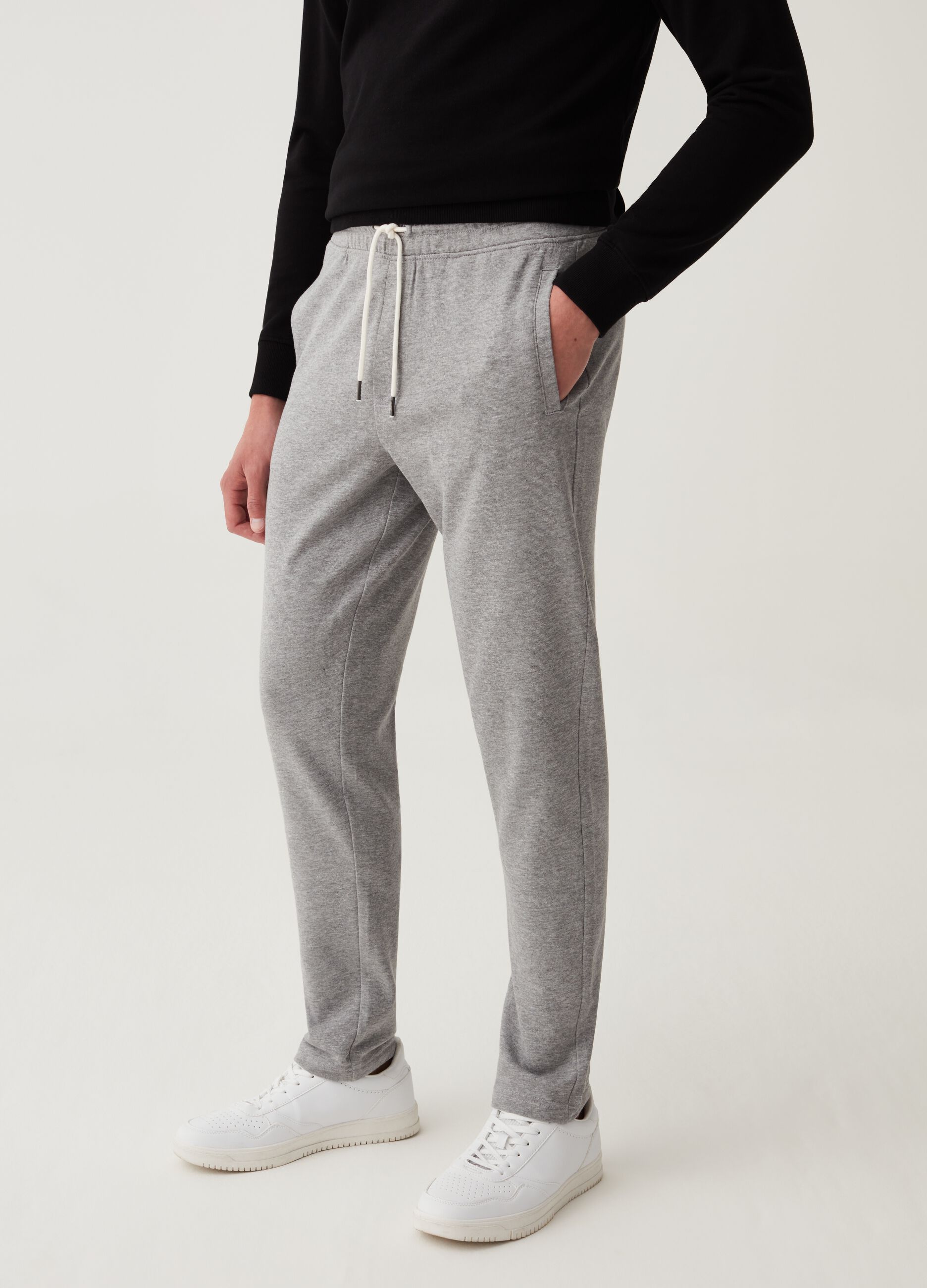 Joggers in French Terry con coulisse_1