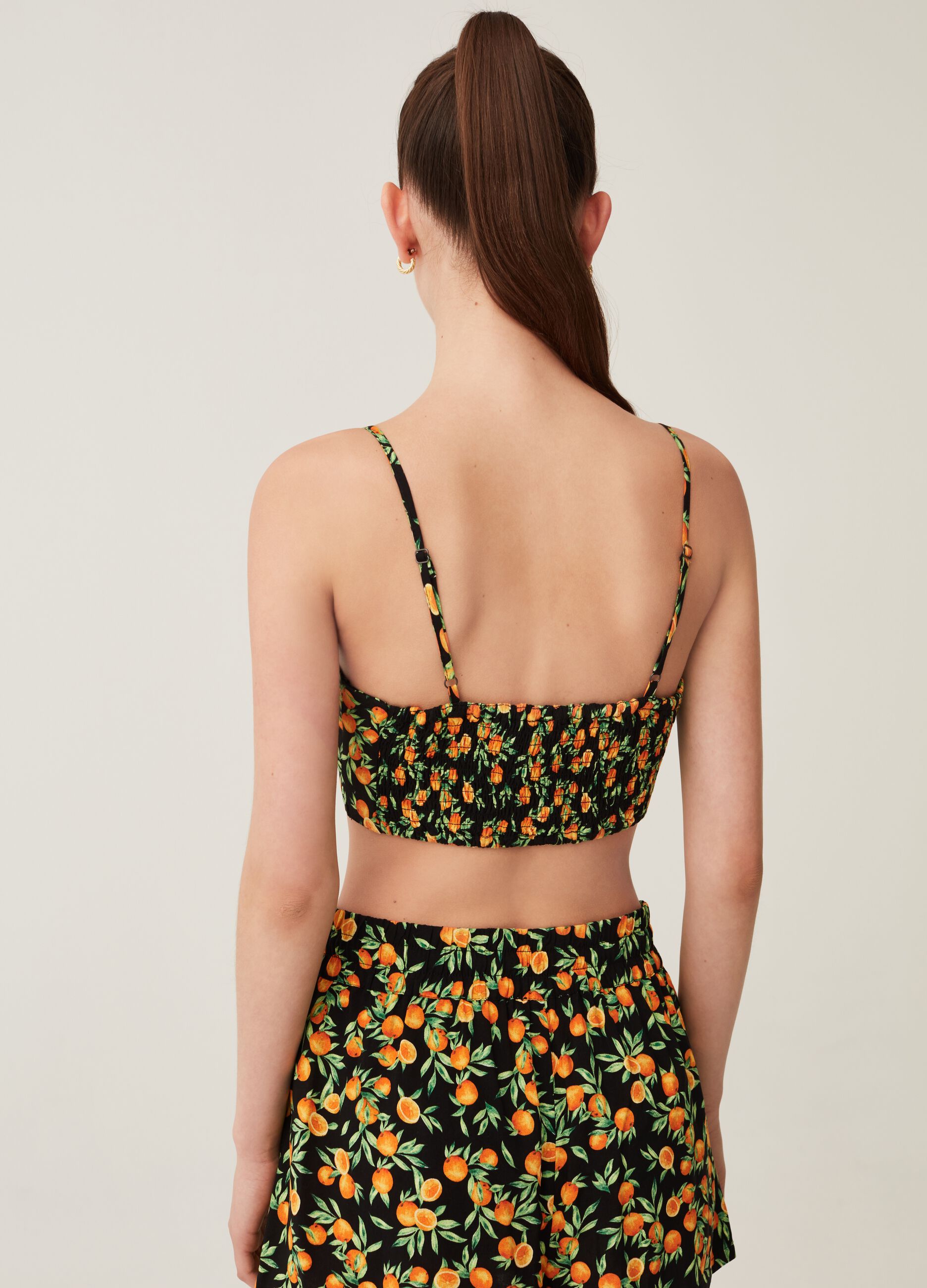 Crop top a corsetto stampa all-over Baby Angel_2