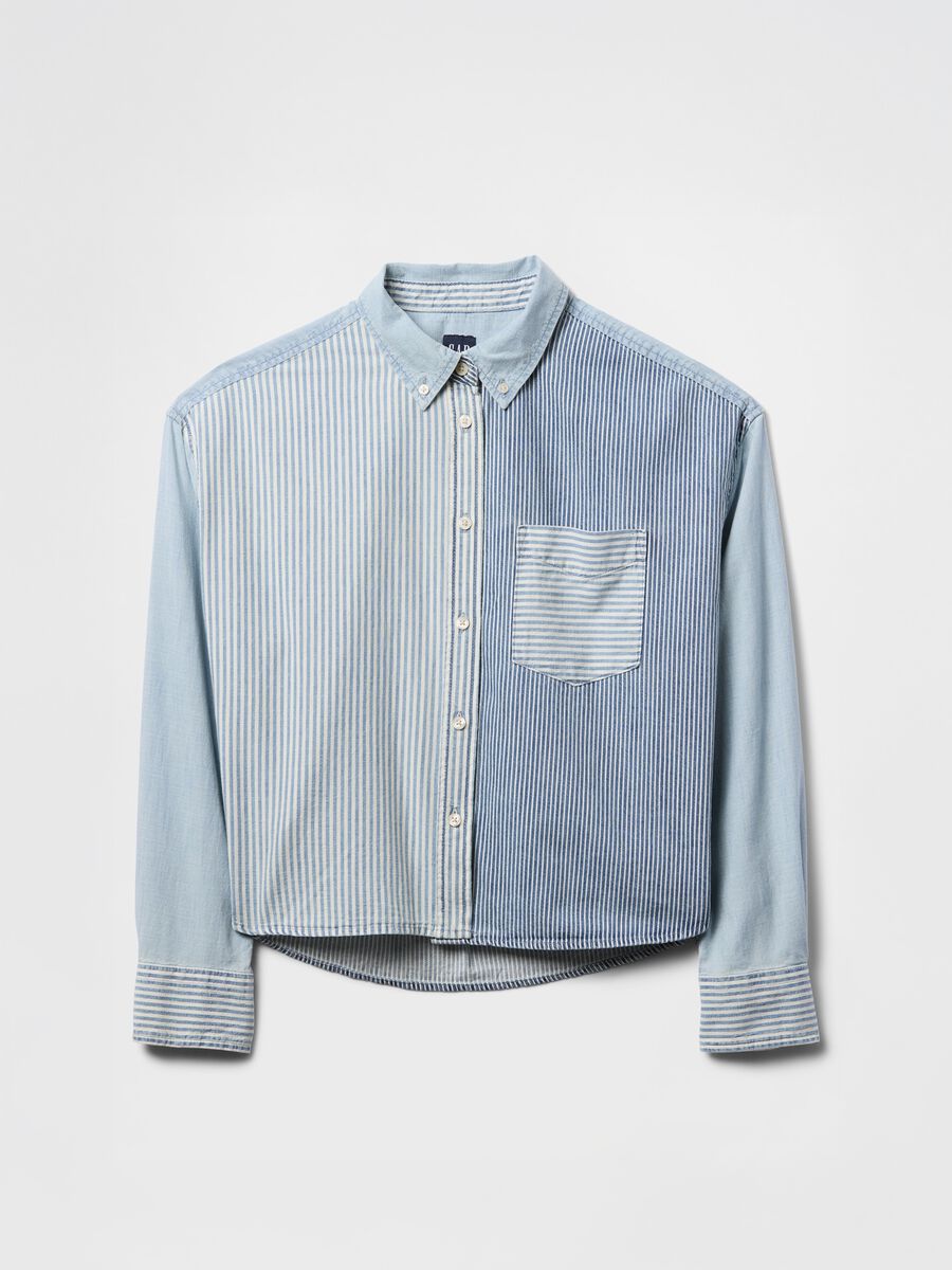 Camicia patchwork a righe Gap in cotone_3