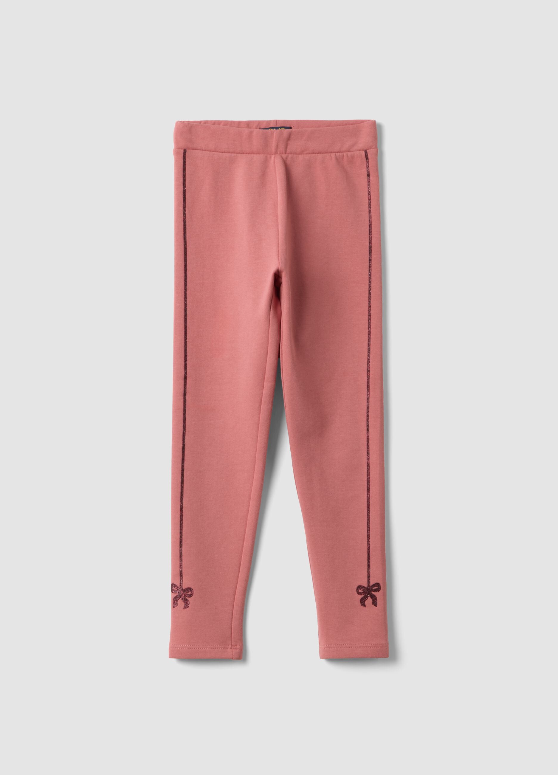 Pink skinny-fit stretch organic cotton leggings