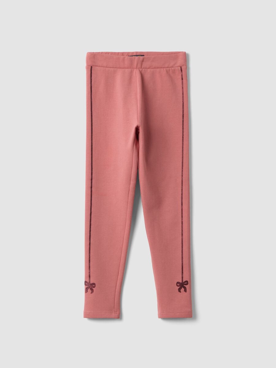 Pink skinny-fit stretch organic cotton leggings_0