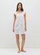 White Pure Cotton Women's Dress with Ruffles_0