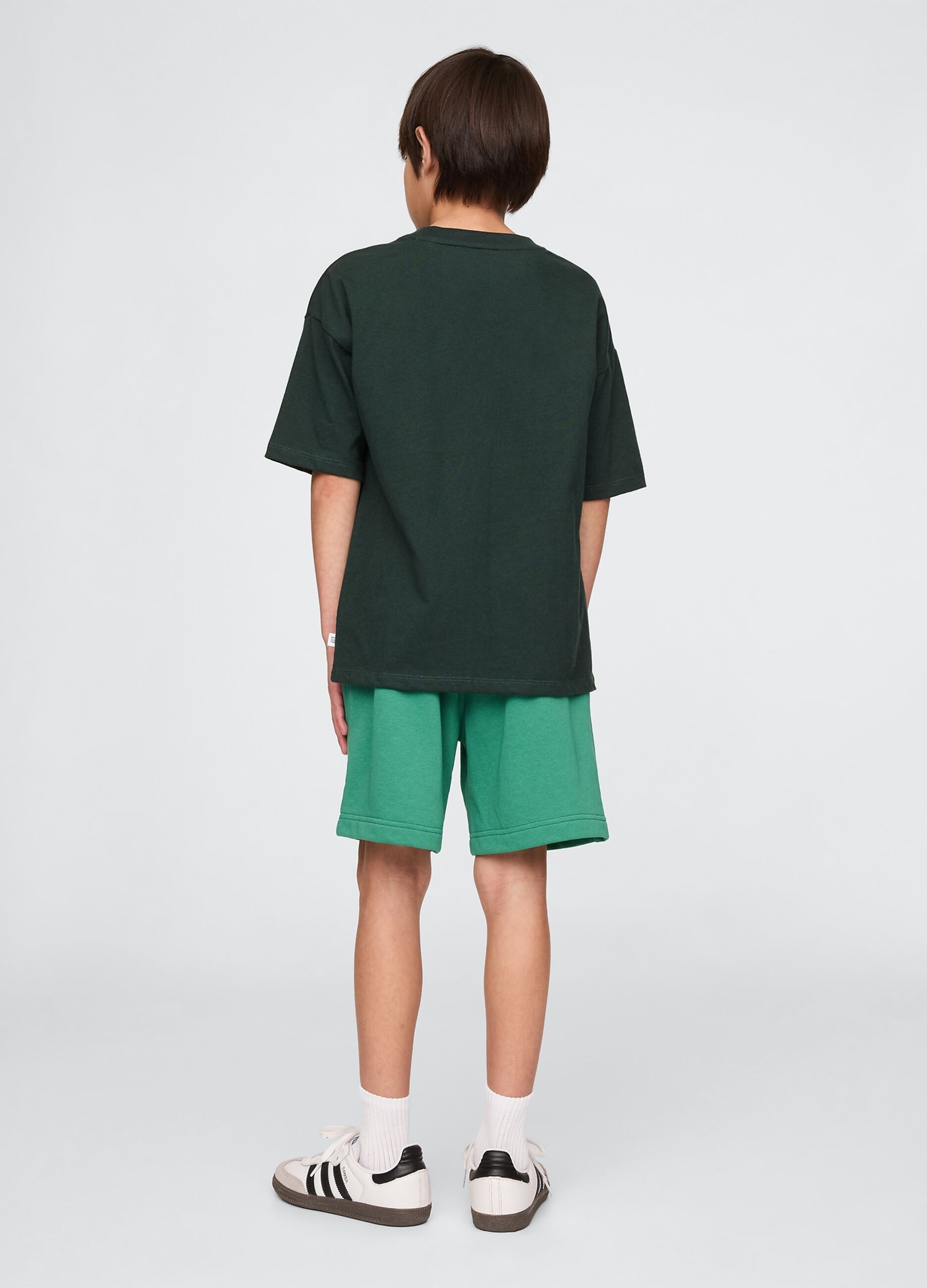 Green Cotton-Blend Shorts