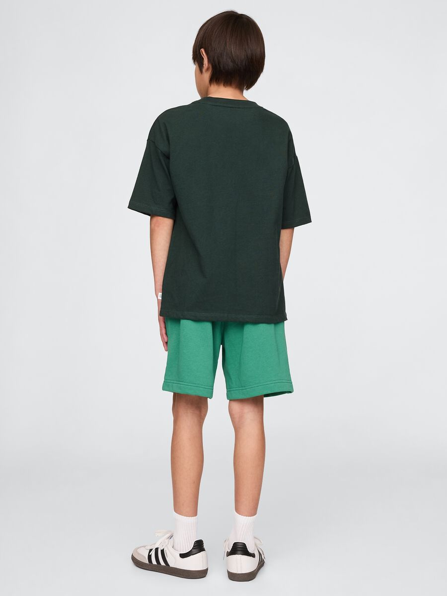 Green Cotton-Blend Shorts_2