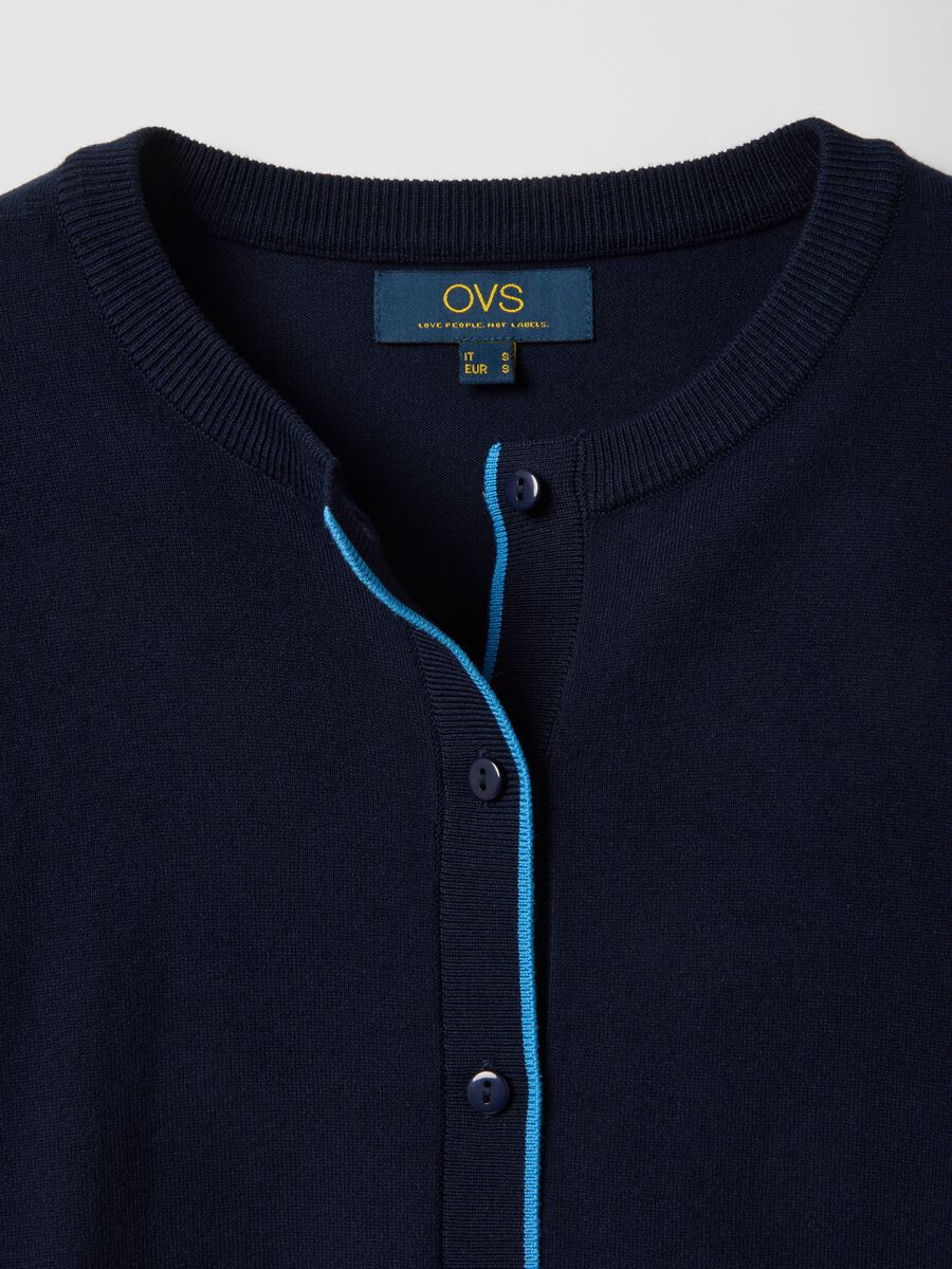 Cardigan in misto viscosa blu regular fit_5