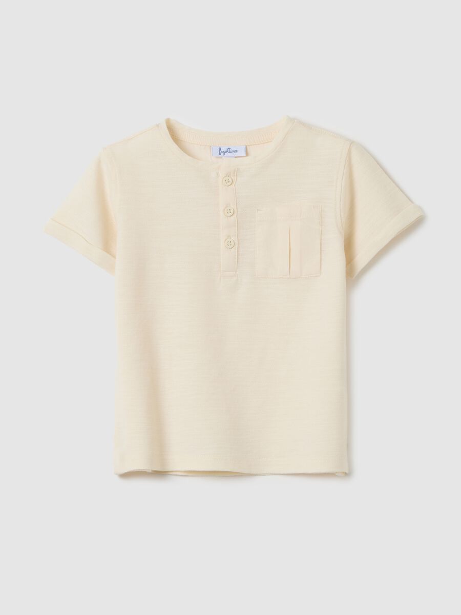 Children's beige pure cotton T-shirt, regular fit_0