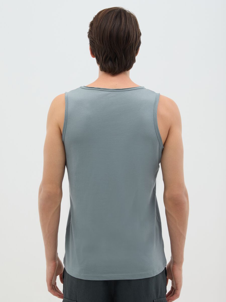 Men's green pure cotton vest regular fit_3